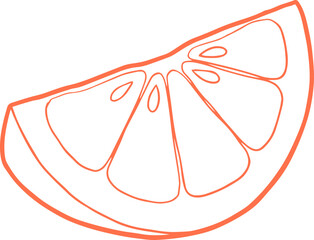 Simple Lemon Wedge Sketch Outline