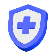 Fototapeta premium 3d rendering icon health shield blue button