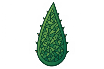 Agave leaf icon with geometric pattern and sharp spines representing resilience, nature, and organic growth