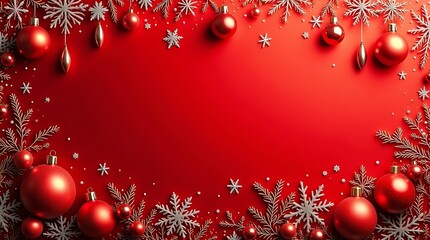 christmas background with red balls