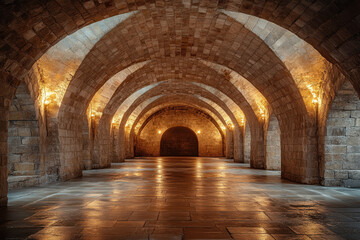 Naklejka premium Light at the end of a long tunnel.