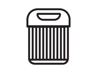 Minimalist 2D vector paper shredder icon line art illustration for office document security