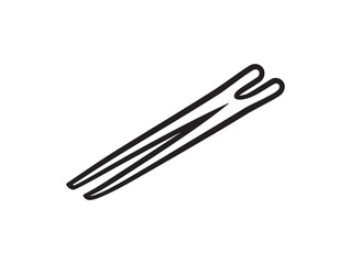 Minimalist tweezers 2D vector line art icon design for beauty care healthcare and cosmetic illustrations