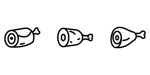 ham outline or line icon design bundle.