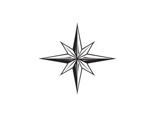 Nautical Star 2D Vector Line Art Design Minimalist Modern Simple Elegant Clean Style Illustration