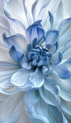 Glass sculpture of orchid flower with light blue and purple gradient colors against white background, elegant fluid lines and artistic form.