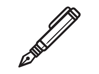 Simple clean pen writes icon 2D vector line art illustration for business and technology graphics