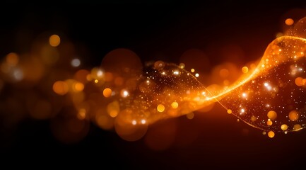 Long orange wave with many small circles in it. The circles are bright and shiny. The image has a dreamy