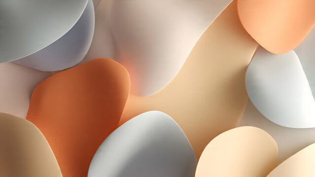 Abstract soft shapes in pastel colors creating a calming and modern visual experience for the viewer