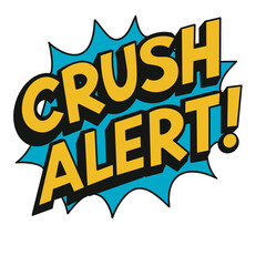 Isolated Crush Alert Comic Pop Art Style Banner for Valentine's Day Design