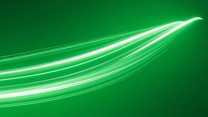 Dynamic emerald green light trails create a modern energy for technology, environment, or innovation concepts with a vibrant and eye-catching feel
