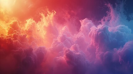 Fototapeta premium Colorful abstract cloudscape background. Vibrant pink, orange, and blue gradient sky. Fantasy nebula or dramatic sunset concept