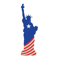 Usa flag statue of liberty © Vexels