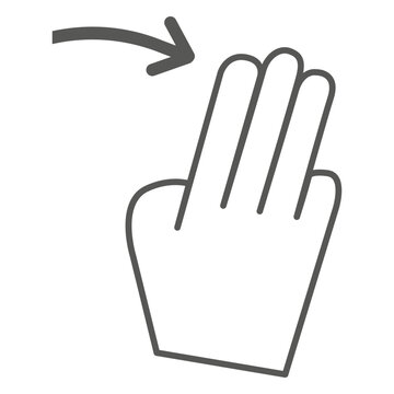3x swipe right gesture icon