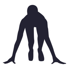Athlete on mark silhouette