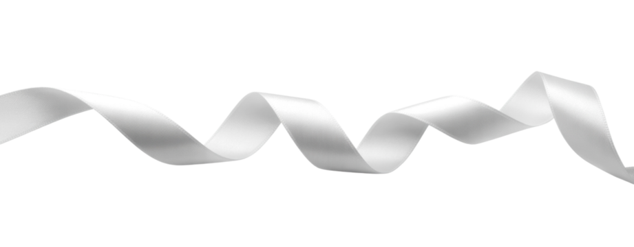 Silver ribbon white satin curly scroll png bow set isolated on transparent background for Christmas, brithday and wedding card confetti design decoration 