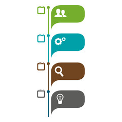 Obraz premium Bubbles icons squares diagram