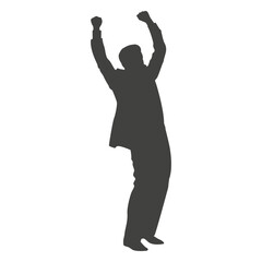 Businessman celebrating silhouette