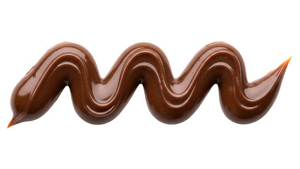 Zigzag of Dark Chocolate Swirl Isolated on Transparent Background