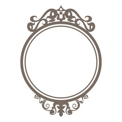 Decorative ornate round frame
