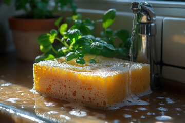Soap bar with water droplet.