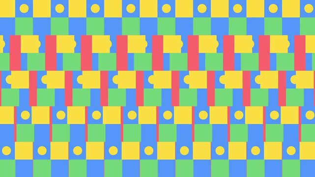 4K colorful pattern animation | geometric repeating shapes | vibrant motion design | seamless looping background | digital abstract aesthetic
