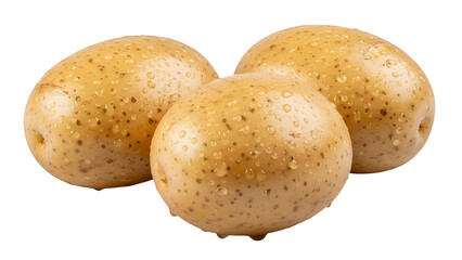 Fresh Potatoes, Isolated on Transparent Background, Ready for Cooking and Healthy Eating