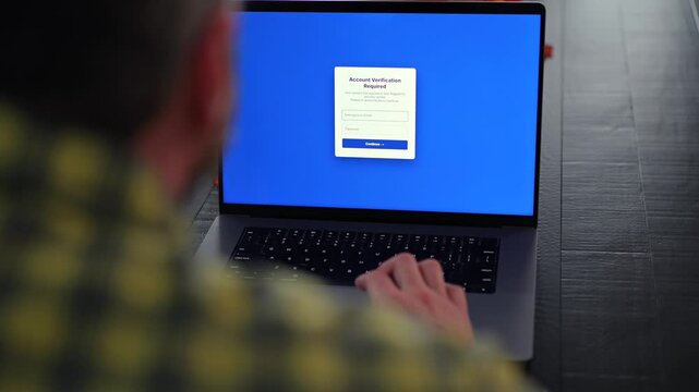 Middle Aged Male Executive Working From Home Falls for Spear Phishing Email Resulting in Ransomware Encrypting Files on Corporate Network Concept