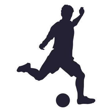 Football player kicking silhouette