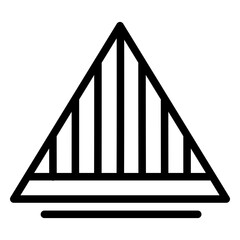 Geometric striped triangle logo