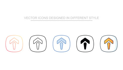 Up Arrow line icon vector stock with white background