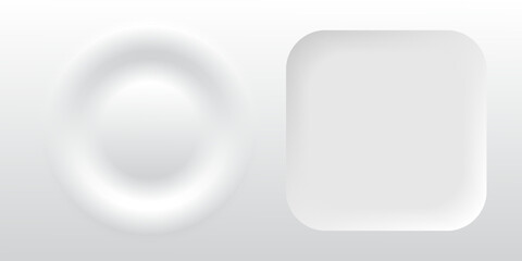 Neumorphism round buttons set. Creative elements for minimal UI design. Vector illustration.