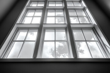Sky view through window.