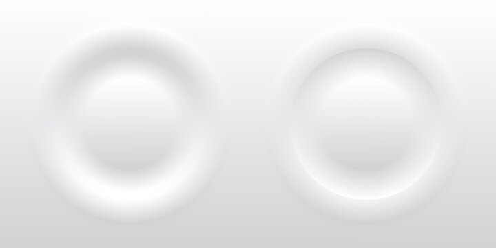 Neumorphism round buttons set. Creative elements for minimal UI design. Vector illustration.