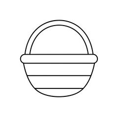 Illustration of a simple outline easter basket on transparent background silhouette