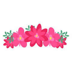 Pink red flower crown