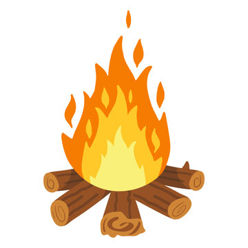 Campfire firefight illustration