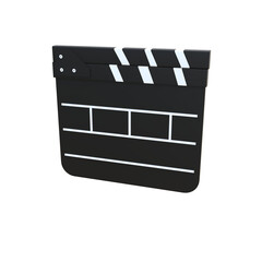 Fototapeta premium Classic black movie clapperboard isolated on black background,A Film Slate, movie slate 3d illustration,Transparent Background,png