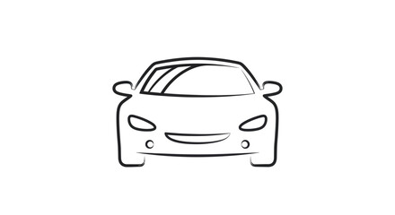 Front View of a Sleek Modern Car Outline.