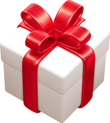 Set of decorative gift boxes isolated on white. Holiday decoration. Black Friday sale collection. White gift box with red ribbon bow, isolated on white Gift box with red ribbon and bow. Different