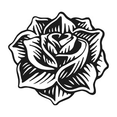 Rose head vintage tattoo