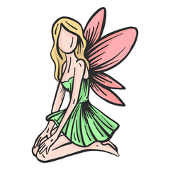 Fairy wing sitting flat magic