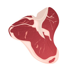 Raw t bone steak fresh meat illustration