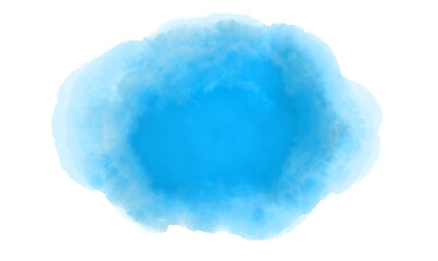 Abstract blue watercolor splash shape isolated on black background