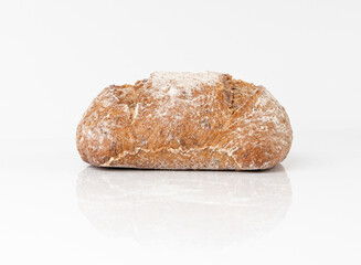 Brown rye bun, square gluten free bread, whole grain healthy breakfast bread