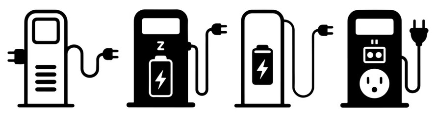 electric car plug eco vehicle icon