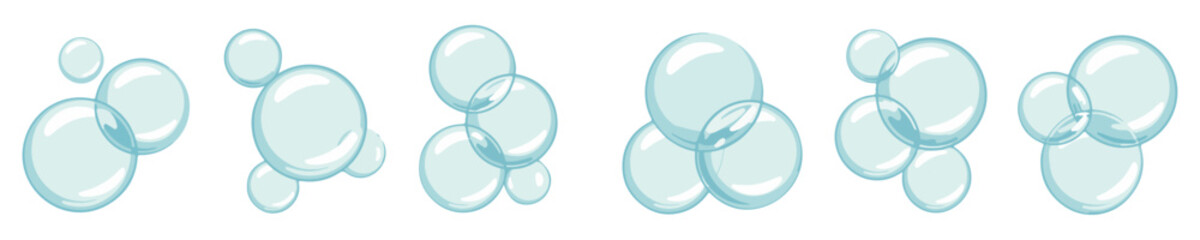 air bubbles water foam icon set