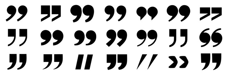 Fototapeta na wymiar quote mark speech icon set