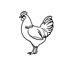 Fototapeta premium Single Silhouette Hen Icon: Black Chicken Illustra