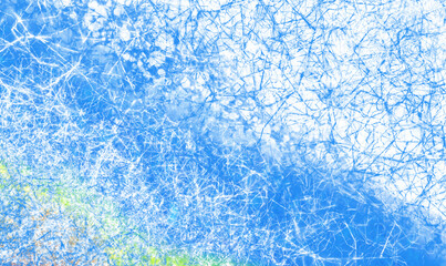Cracked ice texture with blue background and bright highlights
